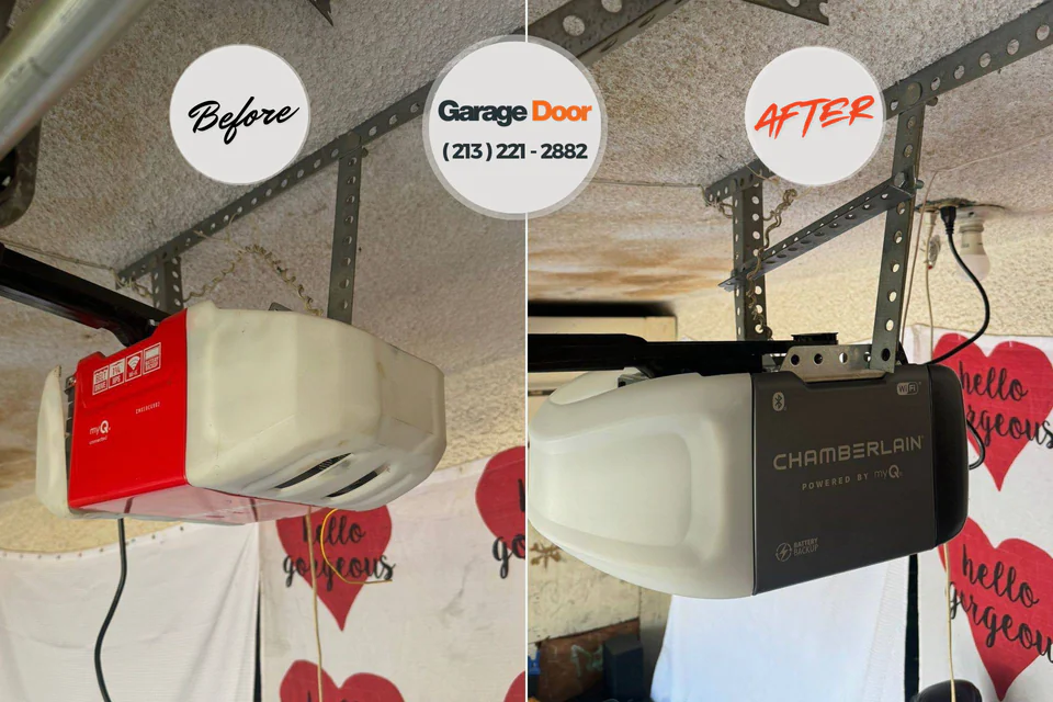 Before and after: garage door repair Pontiac, MI